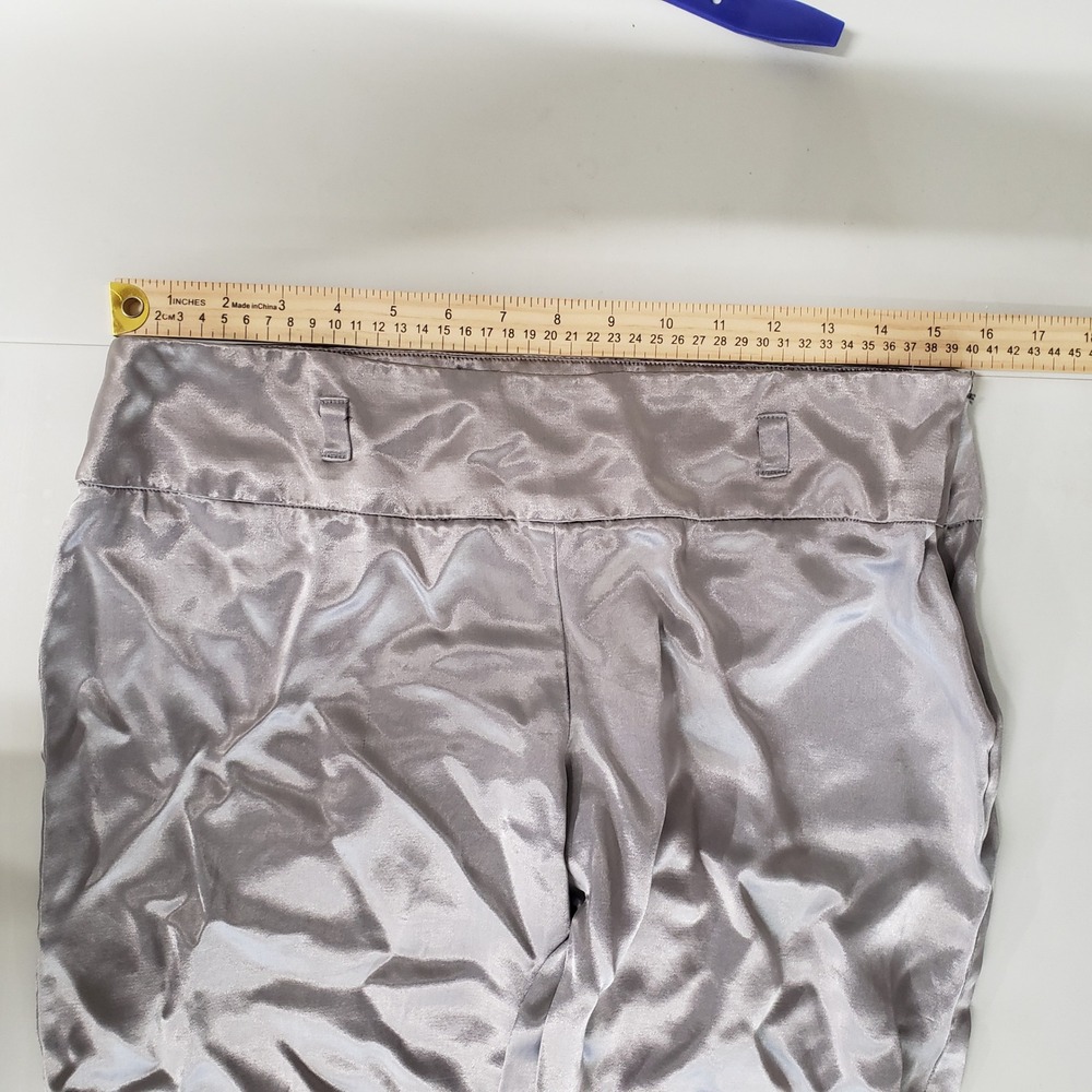 Vintage Wet Seal Mimi Chica Silver Satin Wide Leg Pants Y2K Size 13 Party Glam - Picture 6 of 7